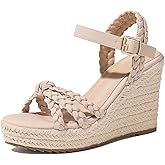 mikarka Espadrille Wedge Sandals for Women Braided Knot Ankle Strap Open Toe Platform Sandals