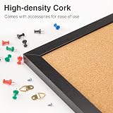 OWLKELA Cork Board 60x40cm with Black Frame Bulletin Vision Board view 3