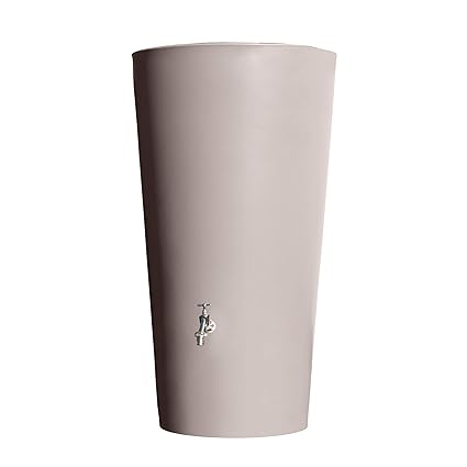 Regentonne Regenwassertank Rainbowl Flower 150 Liter taupe aus UV- und witterungsbeständigem Material. Regenwassertonne mit i