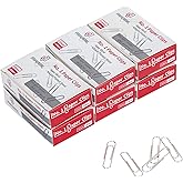 PAPERPAL Paperclips for Office School &amp; Personal Use, #1 Nonskid Paper Clip (1-2/7"), 600 Medium Paper Clips (6 Boxes of 100 Each), Silver