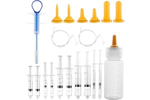 TAZKZZY Kitten Feeding Bottle for Nursing kit, Kitten Nipples and Syringes for Nursing, Puppy Feeder Kits for Kittens, Puppies, Bunnies, Squirrels and Mouse
