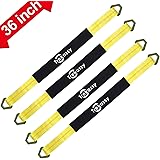 Trekassy 4 Pack 36"x 2"Axle Tie Down Straps with D-Ring and Protective Sleeve 10,000 Pound Capacity