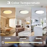 slochi 30cm LED Ceiling Light 3 Color Temp 3000K 4000K 6500K IP54 White view 2