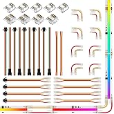 BTF-LIGHTING FCOB COB 10mm 3Pin Connector Kit, L-Shaped, Dual-End, Strip to JST, Wire to Strip, 3Pin JST, Gapless Connector for WS2814 IC RGBW 784LED/m COB LED Light