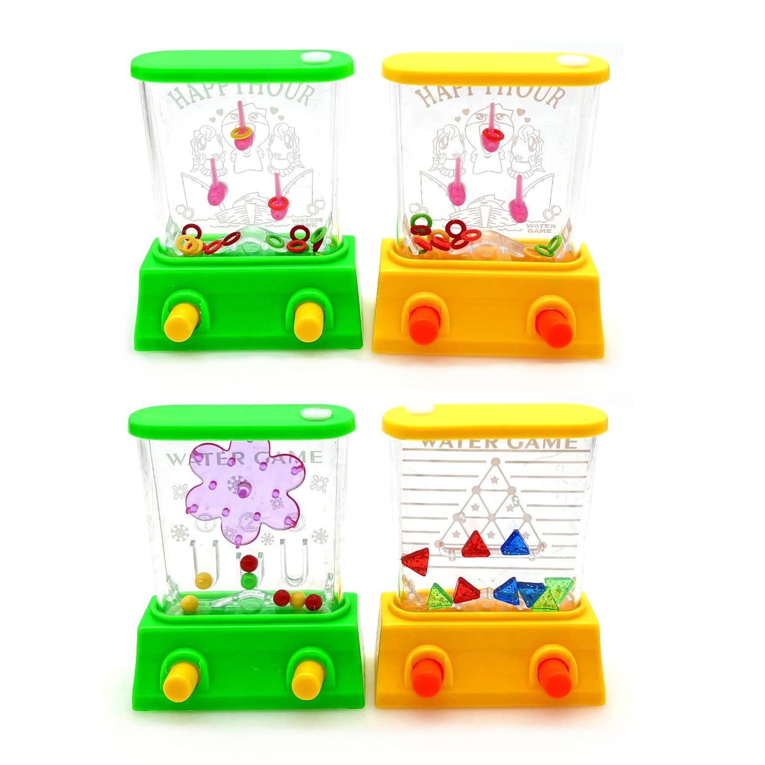 JZK 4x 80s 90s retro classic handheld game, ring toss water game with hoops, water hoopla games for kids adults, concentration game toy, Family party games idea gadget