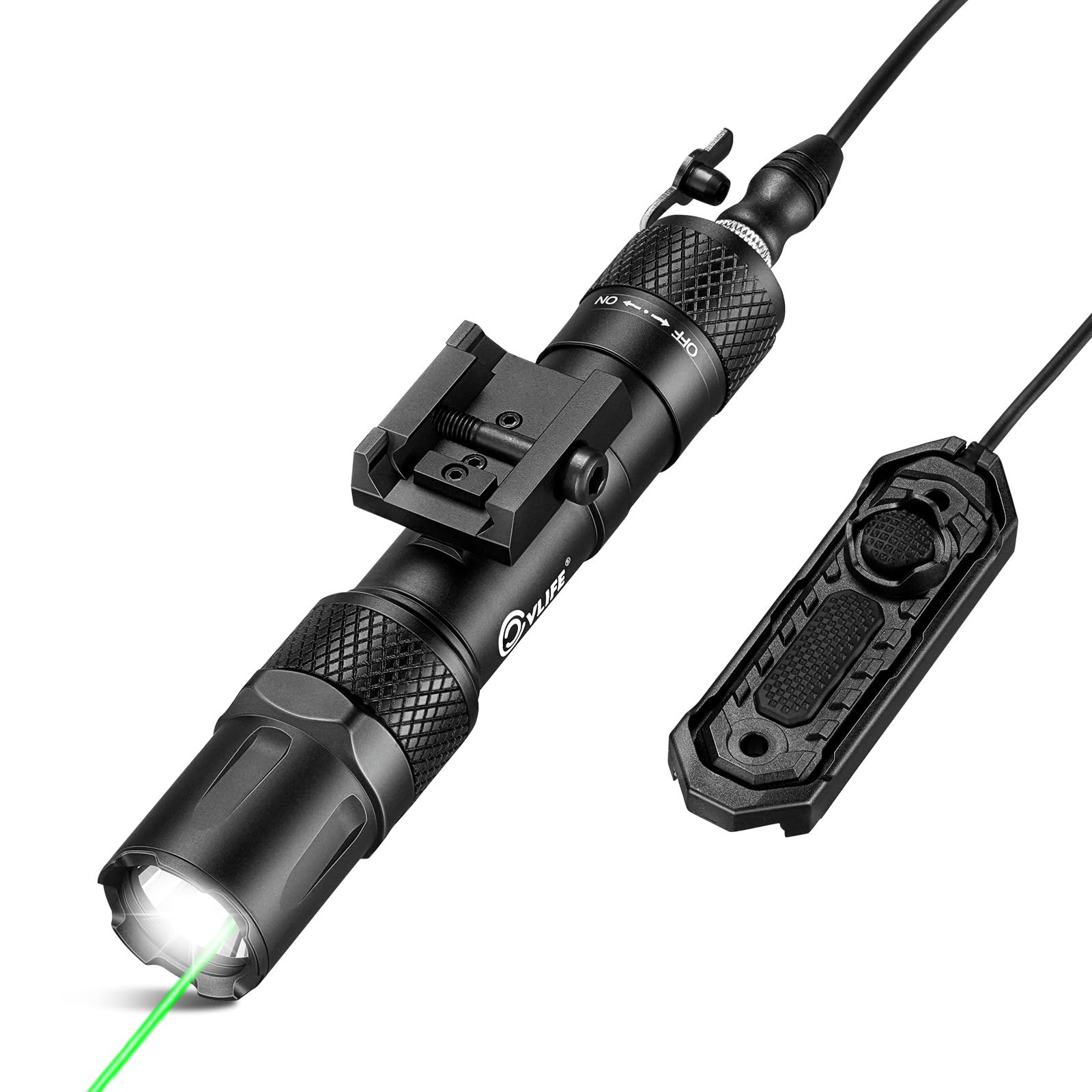 Photo 1 of CVLIFE 1900 Lumens Rifle Laser Light Combo with Pressure Switch for Picatinny Rail, Ar Light Laser Combo with Strobe Mode, Rechargeable Rifle Flashlight High Lumen Tactical Flashlight