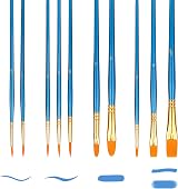 Amazon Basics Paint Brush Set PBT Wood Handle 10-Piece Assorted Sizes view 2
