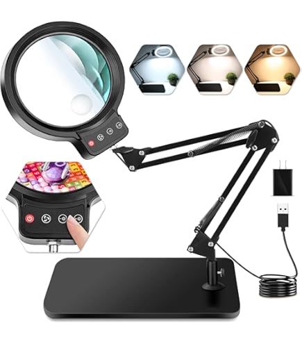Lupa Escritorio Lupa De 10 Veces Con Luz Y Soporte, Modos De