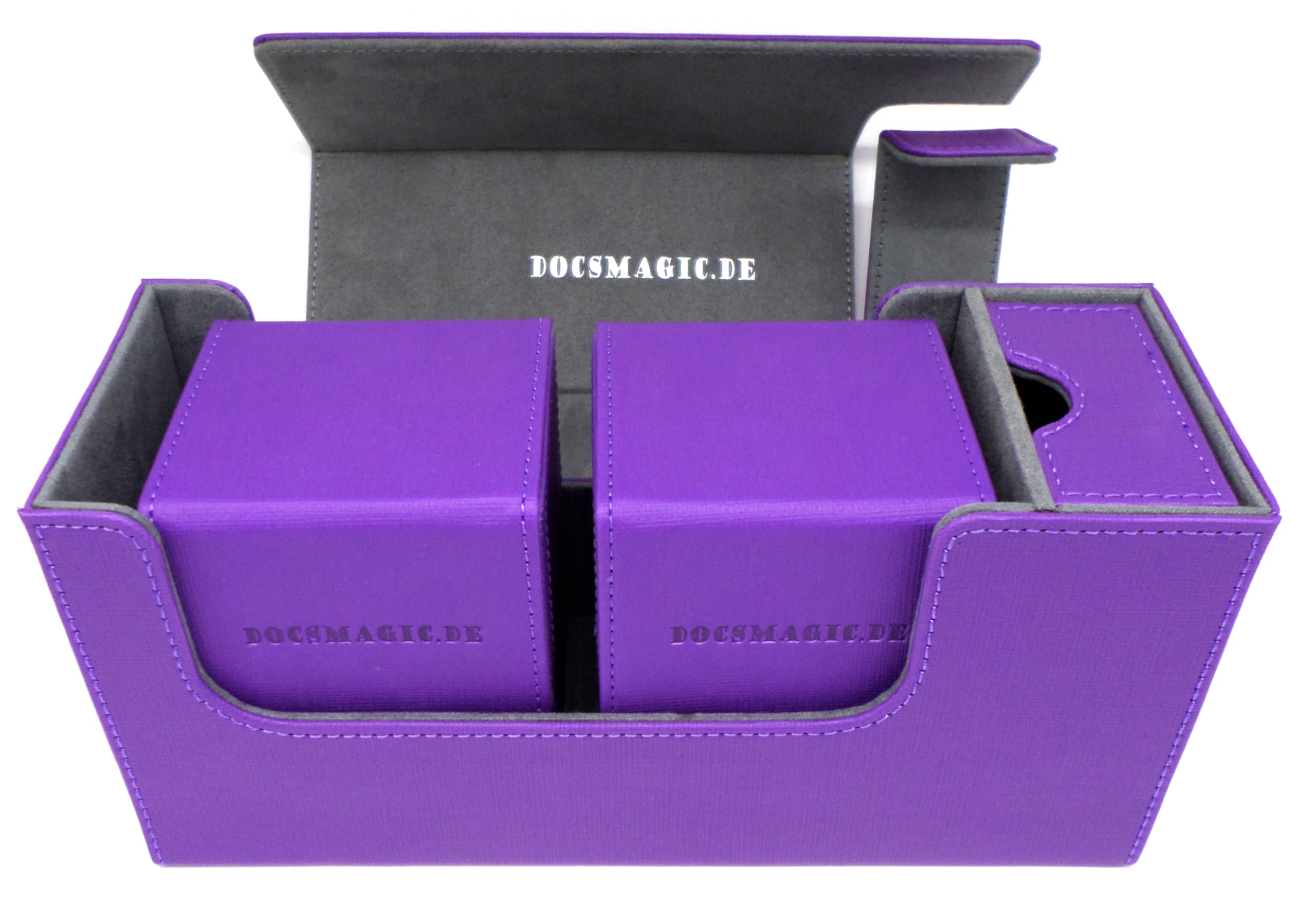 docsmagic.de Premium Magnetic Tray Long Box Purple Small + 2 Flip Boxes
