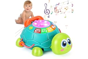 BQU Musical Turtle Baby Toys 6 to 12 Months, Infant Light up Music Toys Tummy Time Development, Crawling Toy for 7 8 9 10+ Month Old, Easter Christmas for Babies 4 5 6 12 Month Boy Girl