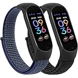 Nylon Bands for Amazfit Band 5 Replacement Strap Women Men, 2 Pack Soft Nylon Sport Strap Compatible with Amazfit Band 5 Wris