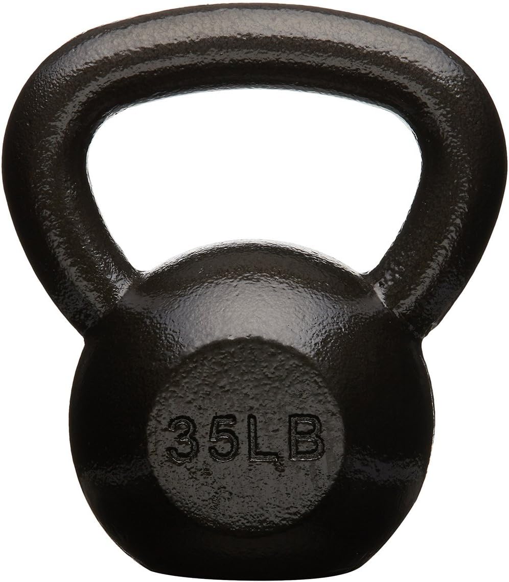 AmazonBasics Cast Iron Kettlebell 35 Pounds, Black, Kettlebells