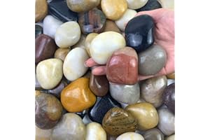 FANTIAN 5 lbs Large River Rocks for Plants, 2-3 inch Polished Pebbles for Indoor Plants, Decorative River Stones for Planters Vase Aquarium and Outdoor Garden Landscaping Rocks