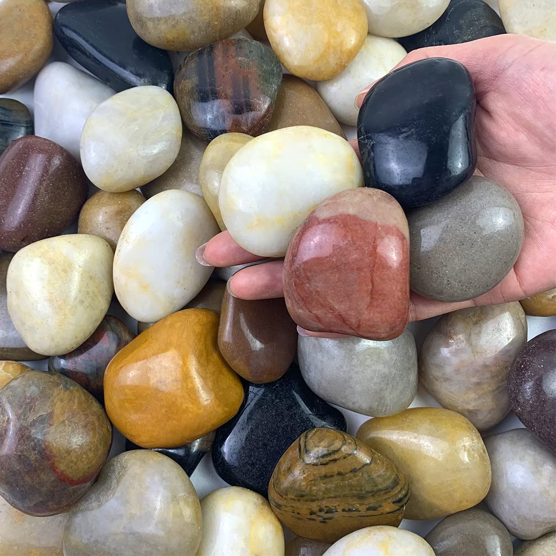 Photo 1 of FANTIAN 40lbs Large River Rocks for Outdoor Landscaping, 2-3 Inch Natural Decorative Pebbles for Potted Plants Aquarium Fountain Garden Rocks and Yard Paving Stones