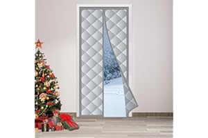 HOXHA Magnetic Thermal Inlusated Door Curtain Fits Door Size 32 × 80 Inch, Weatherproof, Windproof, Soundproof Door Screen Magnetic Closure