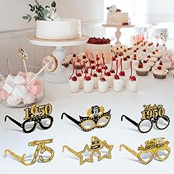Turypaty 24Pcs 1950 75th Birthday Paper Glasses