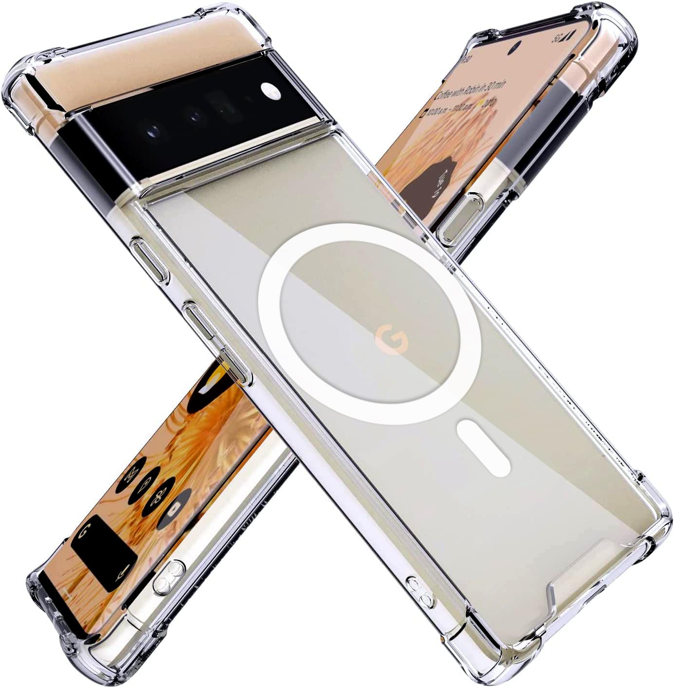 KIOMY Case for Google Pixel 6 pro，Shockproof Bumper Protective Cover Hybrid Design Hard PC Back + Flexible TPU Raised Bezel Slim with Airbag Corners Magnetic Compatible with Magsafe Wireless Charging