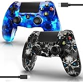 2 Pack Wireless Controller for PS4, Controller for Sony PlayStation 4, Double Shock 6-Axis Motion Sensor, Sensitive Touch Pad, Built-in Speaker &amp; 3.5mm Headset Jack, Compatible with PS4/Pro/Slim