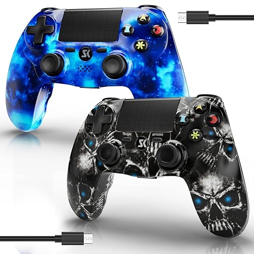 Pack Wireless Controller for PS4, Controller for Sony PlayStation 4,  Double Shock 6-Axis Motion Sensor, Sensitive Touch Pad, Built-in Speaker 