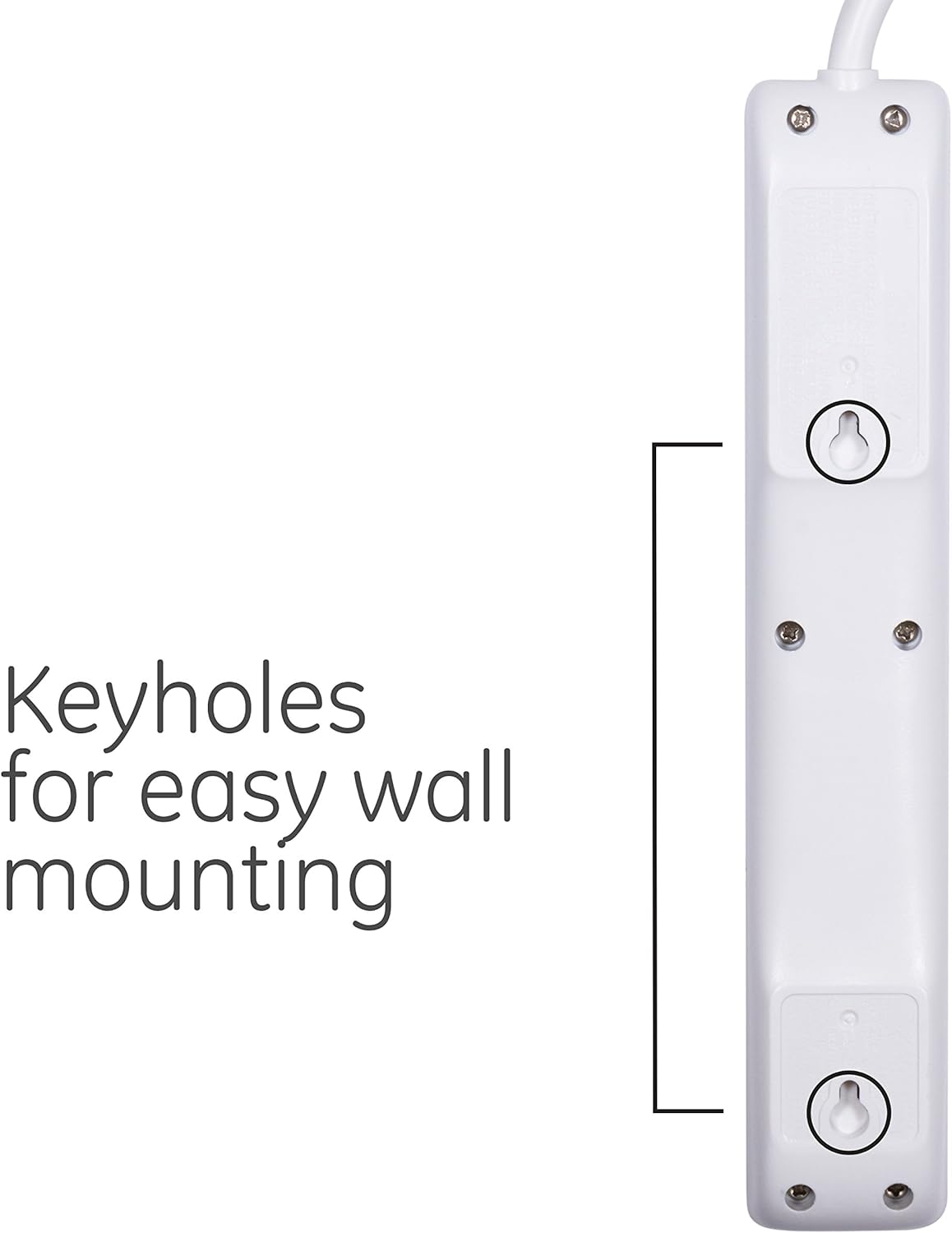 GE 6-Outlet Power Strip, 2 ft Cord, Power Switch, Integrated Circuit Breaker, Overload Protection, 15A, 1800W, UL Listed, White, 14830: Home Improvement