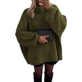 ATHMILE Womens Fall Fashion Oversized Sweaters Chunky Knit Mock Neck Long Sleeve Casual Trendy Pullover Winter Clothes 2025