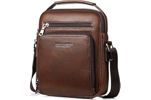 Hjkiopc Zipper Buckle Leather Messenger Bag Crossbody Shoulder Bag Vintage Handle Bags