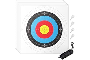 30/50 Pack Archery Target Paper - Standard 40x40CM 10-Ring, 18-Meter Indoor Archery Target Face with Arrow Puller & Pins, Archery Accessories for Bow Hunting & Shooting Precision Practice Yummuely