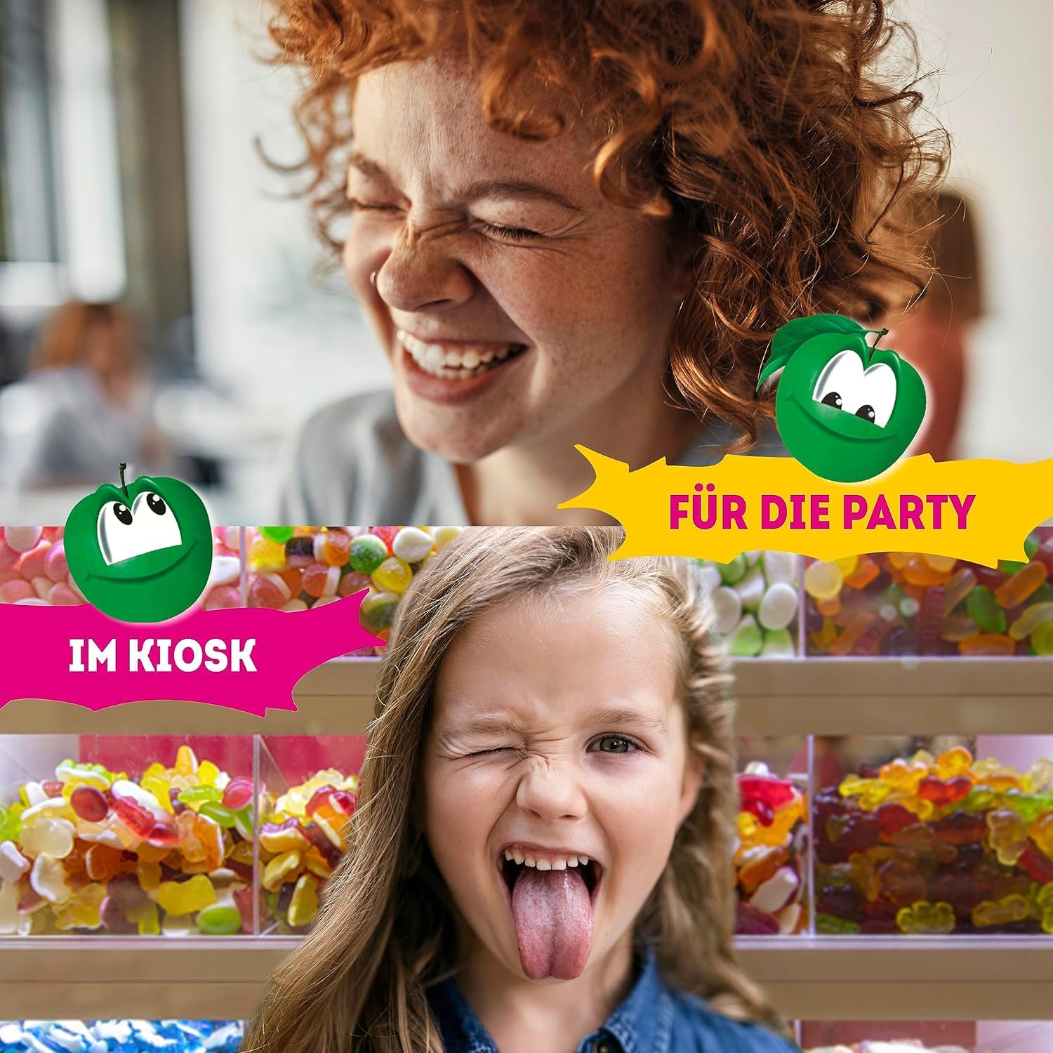 Center Shock Hidden Apple, Box mit 100 Kaugummis, extra-sauer mit Apfel-Geschmack, geeignet für Geburtstag, Pinata, Partys, Candy-Bar, Weihnachten und Halloween, 400g 5