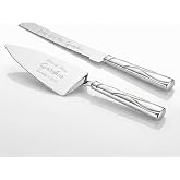 Lenox Engraved Adorn Wedding Cake Knife and Server Set | Personalized with Custom Engraving for Wedding Cake Cutting, Bride and Groom
