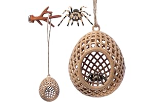 Opstin Jumping Spider Hide, Jumping Spider Enclosure Accessories with Decoration, Pet Spider Hideout Enclosure Accessories, Khaki