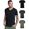 INTO THE AM Premium V Neck T Shirts for Men - Modern Fitted Tees S - 2XL Vneck Undershirts