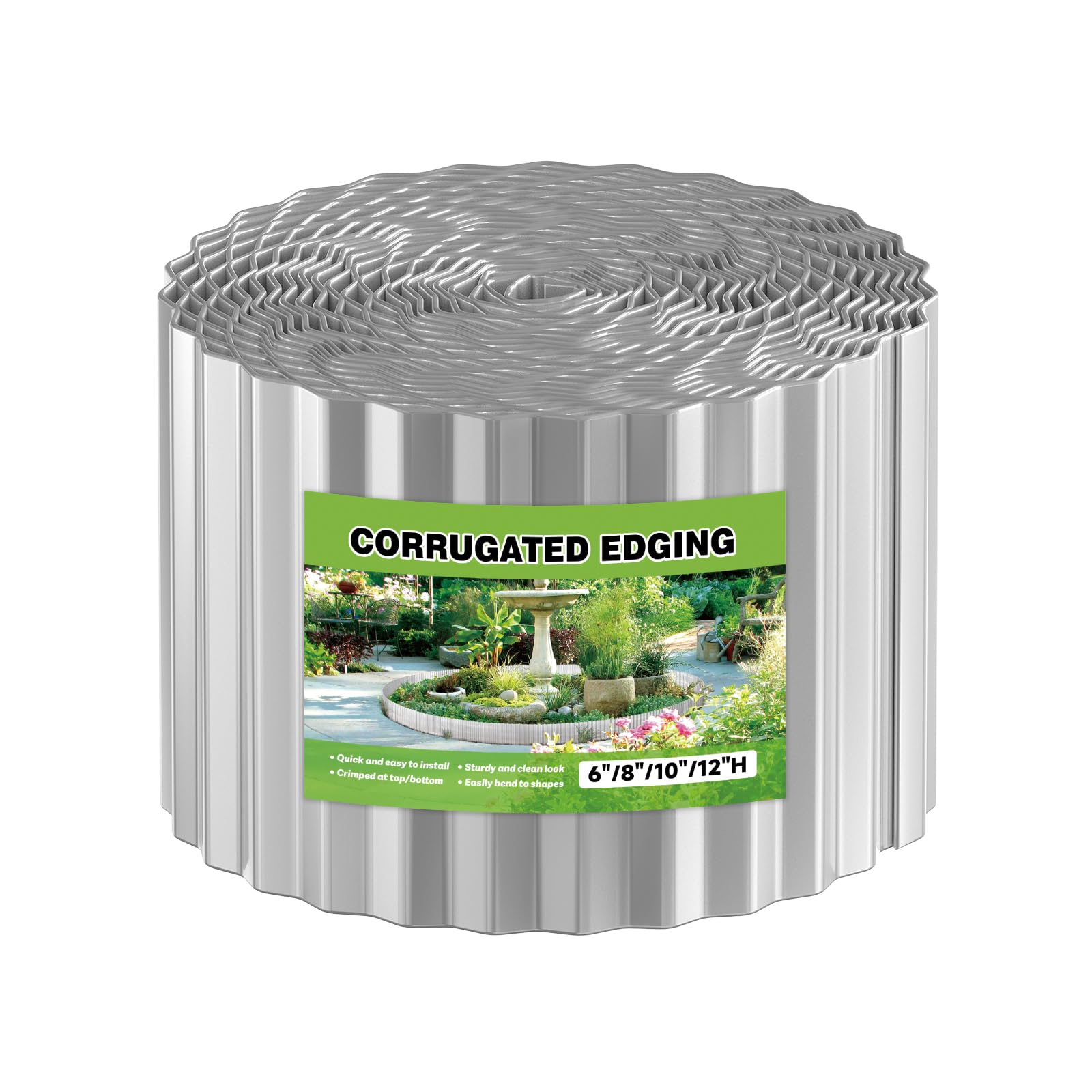 Photo 1 of Gardenaire Corrugated Metal Garden Edging, 6"×50Ft Landscape Edging Border,Flexible Garden Edging Border for Perfect DIY Flower Beds,Lawn and Landscaping Borders
