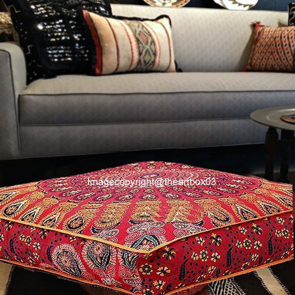 Bohemian Floor Pillow, Large Mandala