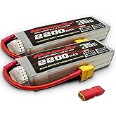ROARINGTOP 3S 2200mAh 11.1V 35C (Continous Discharge) LiPo Battery Soft Case Battery with XT60 Plug for RC Plane RC Airplane 