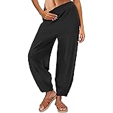 Caracilia Womens Barrel Wide Leg Sweatpants Casual Elastic Waist Comfy 2026 Fall Vacation Travel Lounge Pants