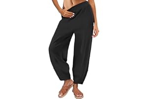 Caracilia Womens Barrel Wide Leg Sweatpants Casual Elastic Waist Comfy 2026 Fall Vacation Travel Lounge Pants
