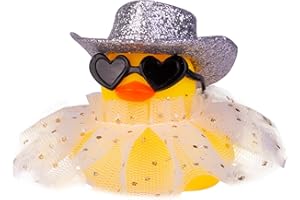 MuMyer Car Rubber Duck Ornament Cute Duck Car Dashboard Decoration Accessories with Mini Hat Sunglasses and Skirt for Car Dashboard Decoration Accessories(A6)