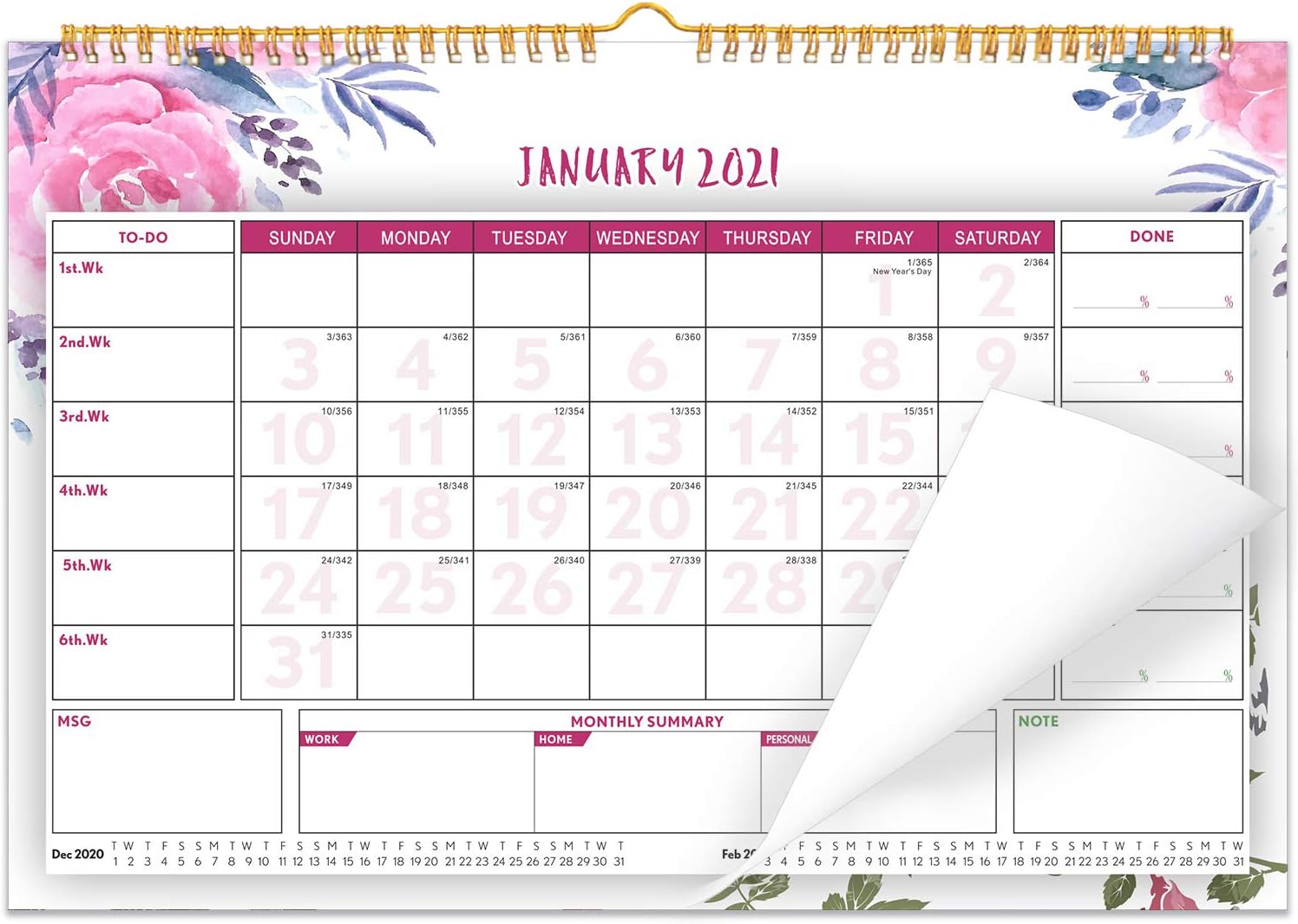 2021 Wall Academic Family Monthly Calendar Planner – BigaMart