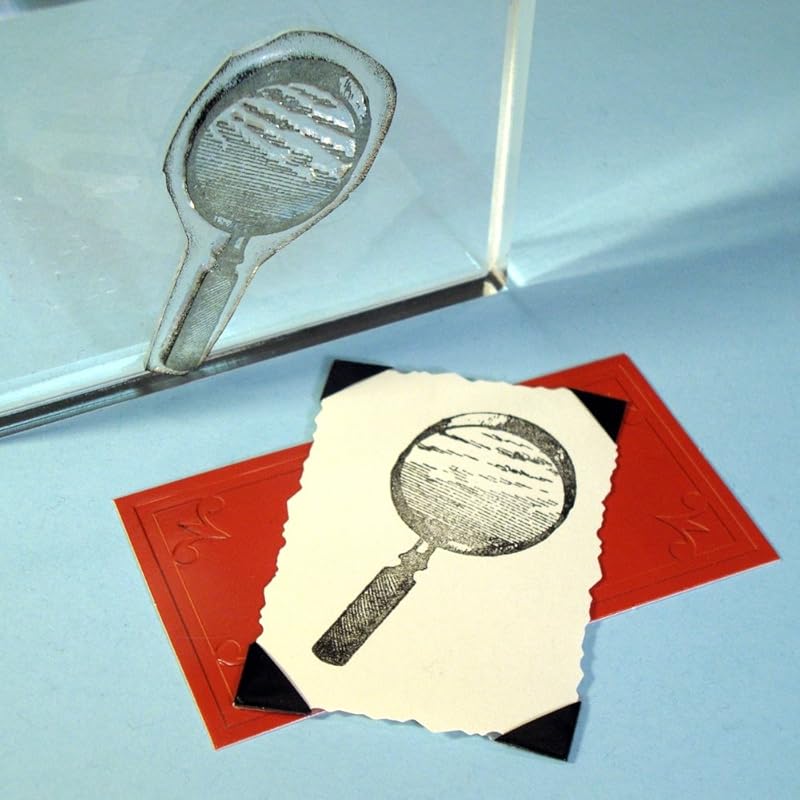 Magnifying Glass Stamp, clear polymer cling 2.25"x1.5