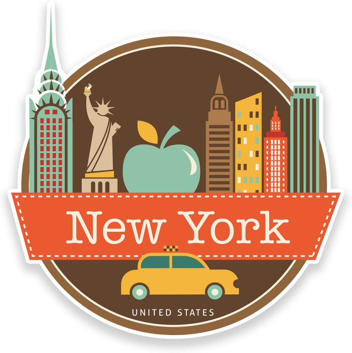 2 x New York USA Vinyl Stickers Laptop Travel Gift Luggage Car Suitcase