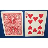 Red Back Bicycle Playing Card Force Deck (Hearts, 10)
