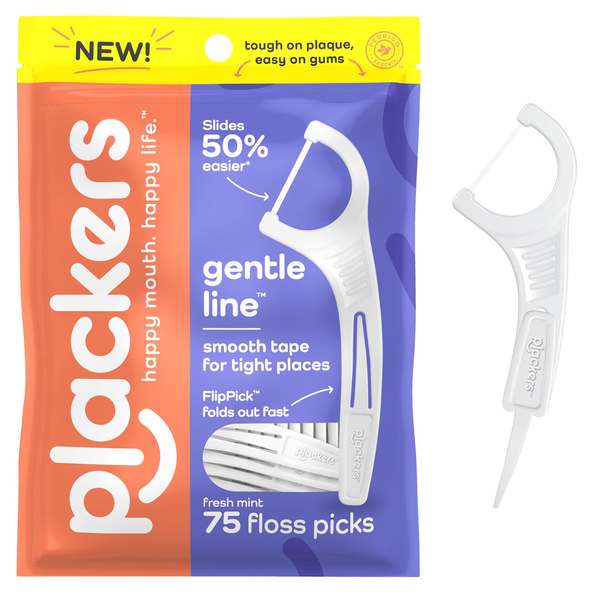 Mua Plackers Gentle Line Floss Picks, Fresh Mint Flavor, FoldOut