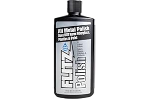 Flitz Multi Purpose Metal Polish Liquid - 16oz Bottle of USA-Made Tarnish Remover - For Aluminum, Chrome, Brass, Nickel, Silver - Non-Abrasive Metal Cleaner and Polish, Restorer (1 Pack)