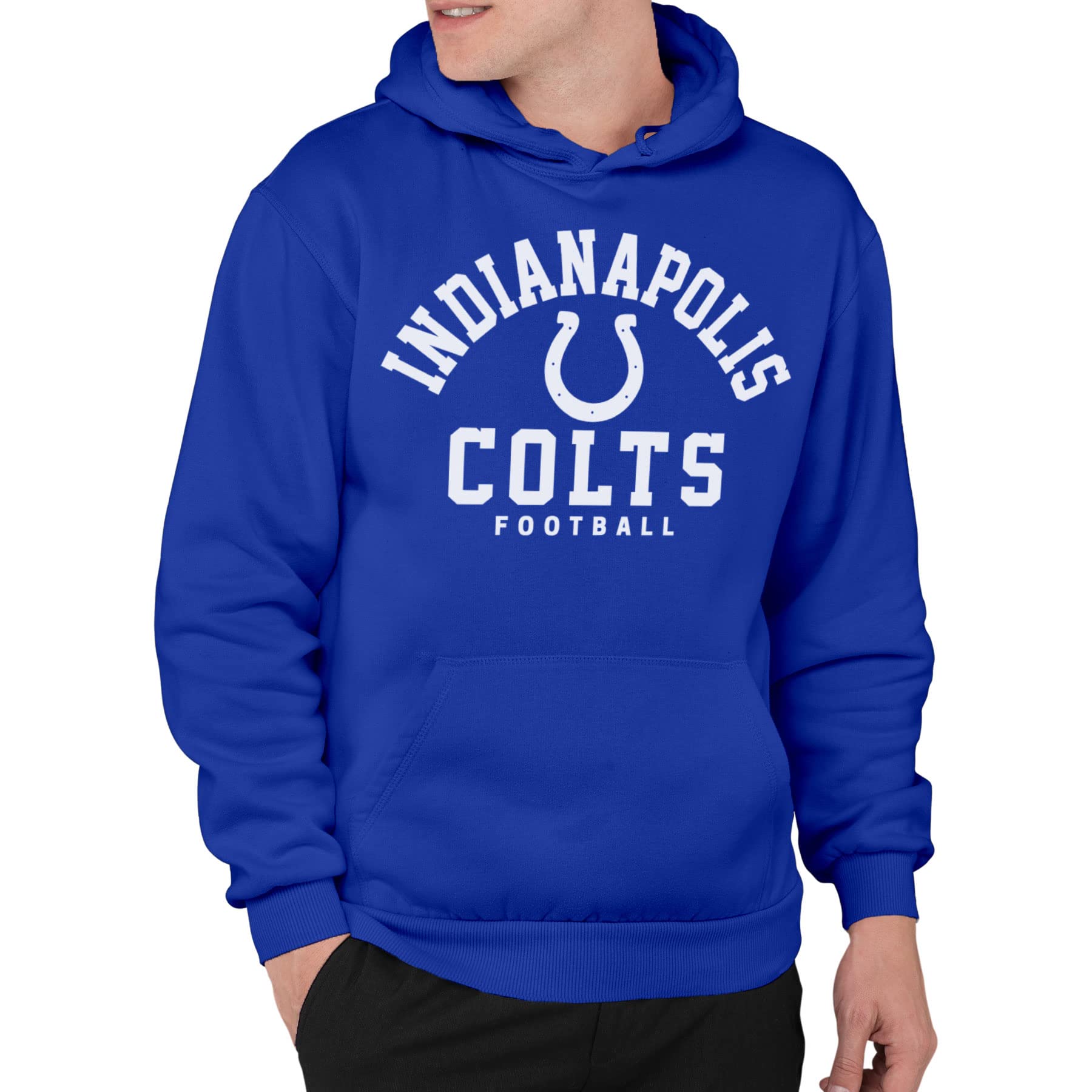 Junk Food Clothing x NFL - Indianapolis Colts - Classic Team Logo - Unisex Adult Pullover Fleece Hoodie for Men and Women - Size Medium Image