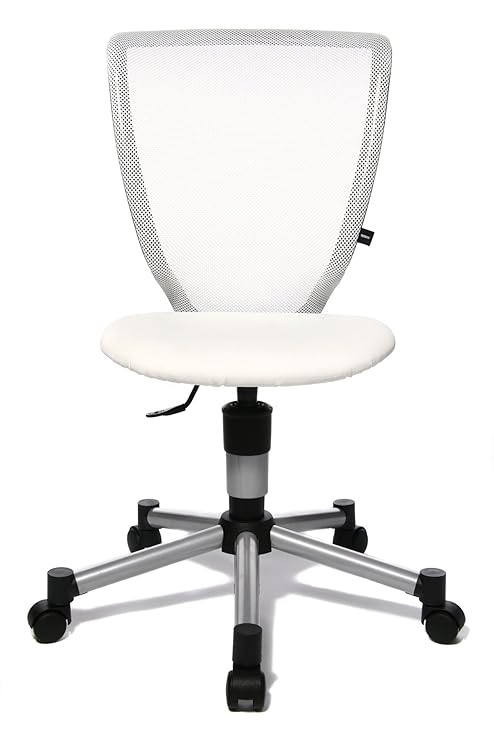Topstar 71487S03 Titan Junior, Schreibtischstuhl, Kinderdrehstuhl, Jugenddrehstuhl, Netzrückenlehne und Bezugsstoff weiß