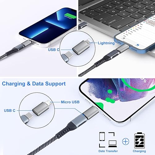 BaseNew Lightning to USB Adapter,Lightning/USB C/Micro USB to USB