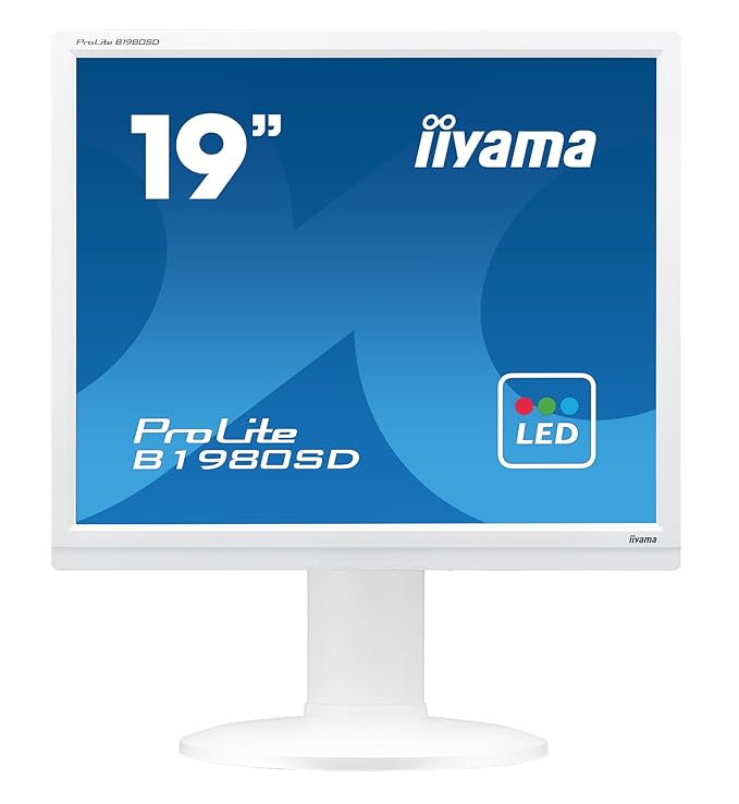 iiyama ProLite B1980SD-W1 48cm (19 Zoll) LED-Monitor SXGA (VGA, DVI, Höhenverstellung, Pivot) weiß