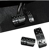 Lecctso 2PCS Brake Foot Pedals, Aluminum Brake Kits, Foot Pedal Pad Replacement, Non-Slip Car Pedal Covers, Auto Pedal Covers Accessories, Car Accelerator Proctection Covers for Dodge Durango