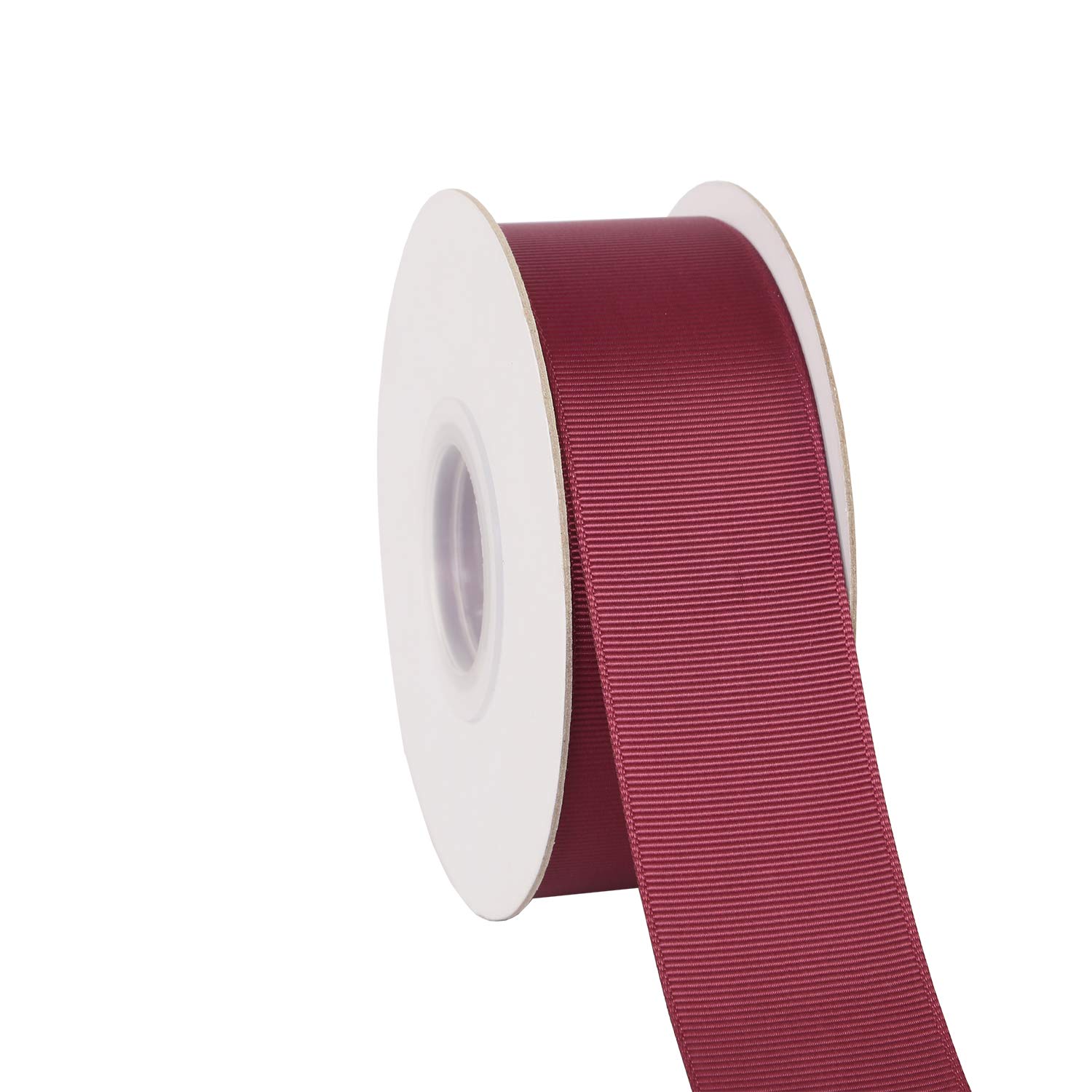 Ribbonitlux 38mm Wide Solid Grosgrain Ribbon 22 Meters (277-Burgundy, Set for Gift Wrapping, Party Decor, Sewing Applications, Wedding and Craft