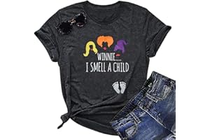 MNLYBABY Winnie I Smell a Child Tshirt Maternity Halloween Shirt Women Funny Pregnancy Announcement Shirt Hocus Pocus Tee Top